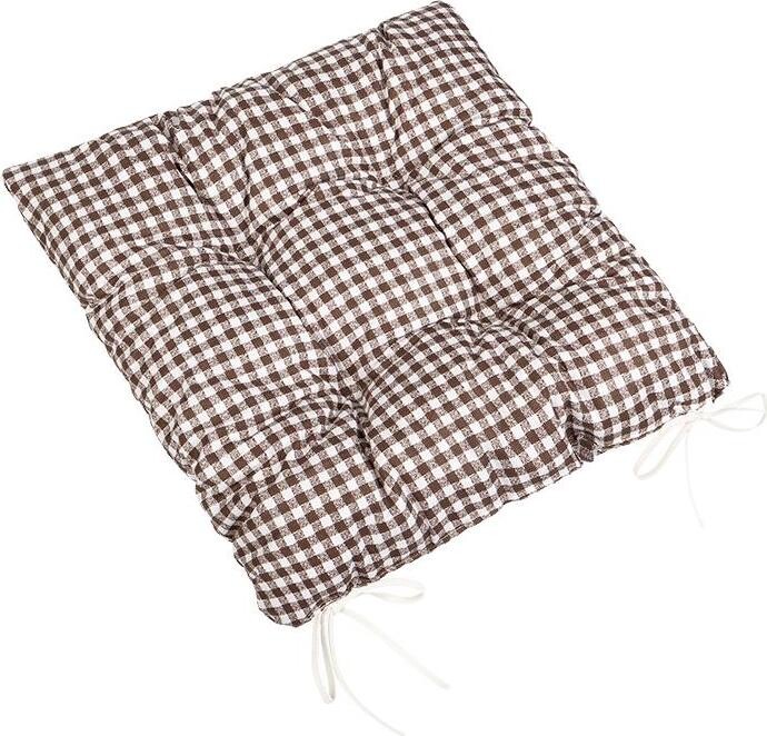 BELLATEX Sedák BERTA 41/608 prošívaný 40 × 40 cm, kostička hnědá