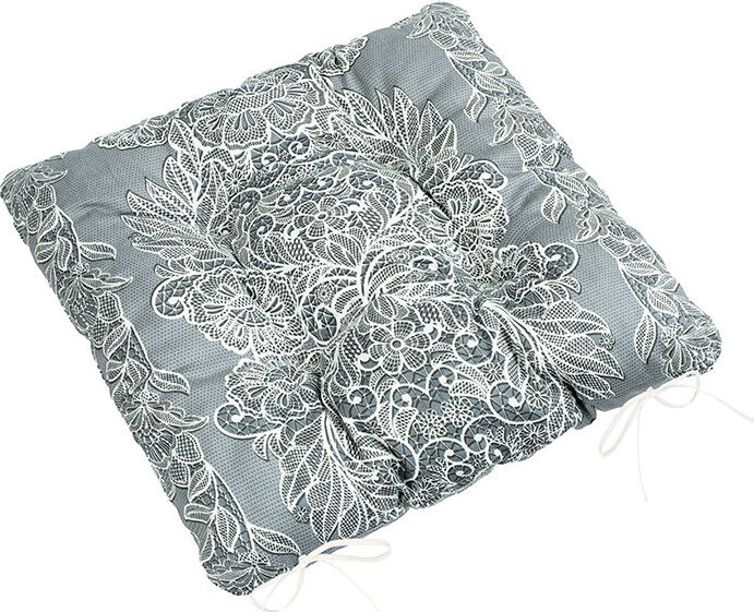 BELLATEX Sedák Gita 41/711 prošívaný 40 × 40 cm šedá krajka