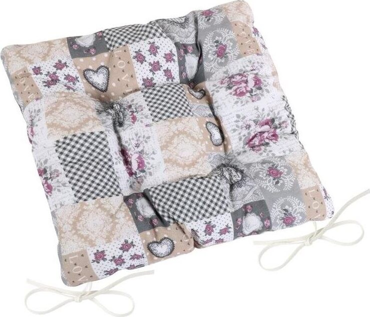 BELLATEX Sedák DITA 41/408 – prešívaný, 40 × 40, patchwork love