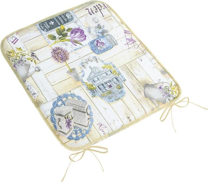 BELLATEX Vankúš na sedenie EMA 34/558 hladký 40 × 40 cm, Záhrada lila