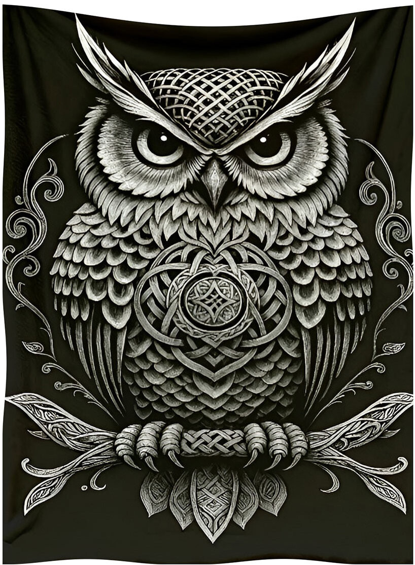 CARBOTEX Hřejivá deka 180 × 200 cm - Šedá sova