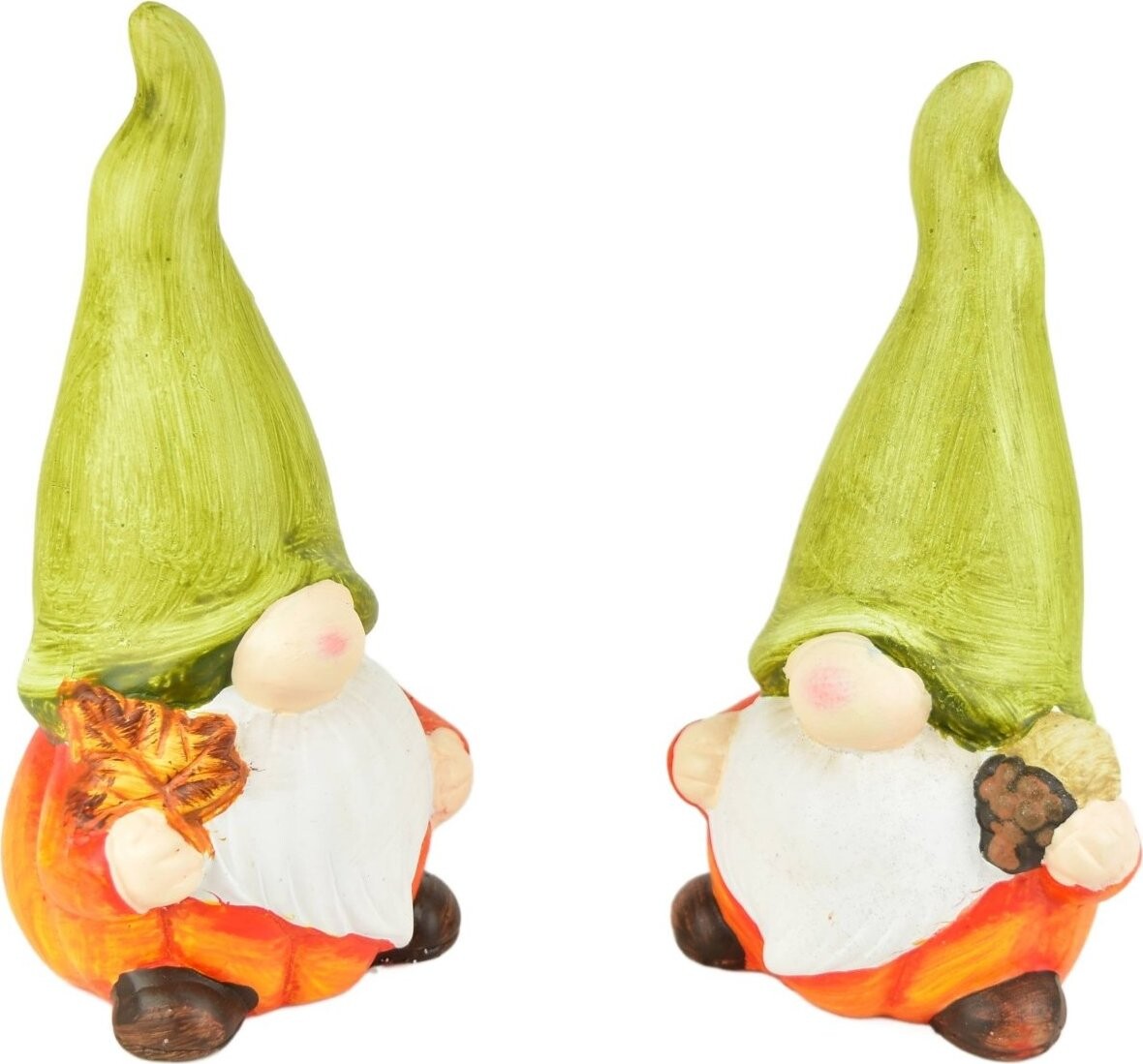 DOMMIO Škriatkovia so zelenou čiapkou z keramiky, súprava 2 ks, 15 × 8 cm