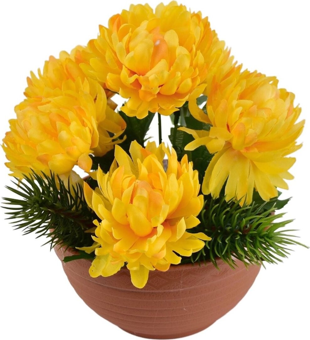 DOMMIO Jesenná miska s chryzantémami 22 × 19 cm, žltá