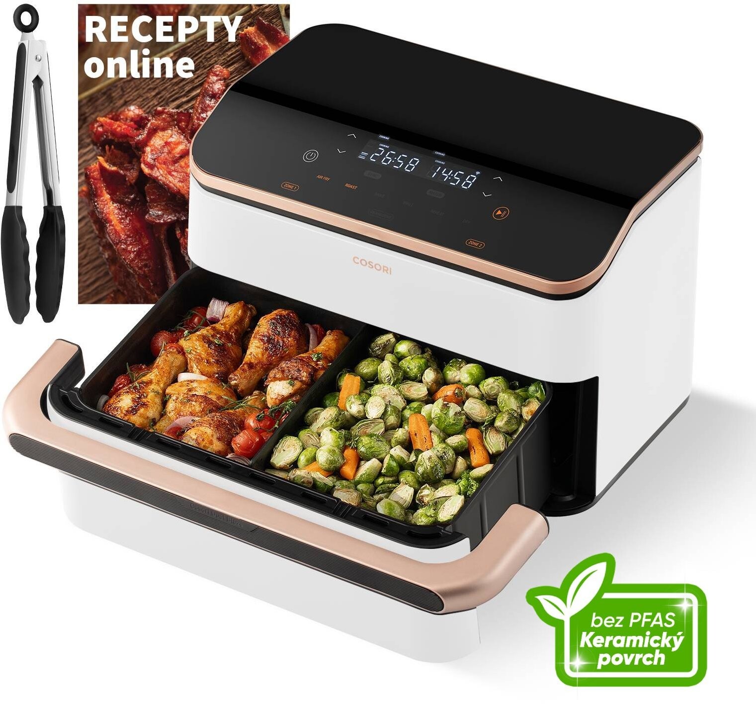 Cosori TF101S Dual Blaze TwinFry 10 l biela