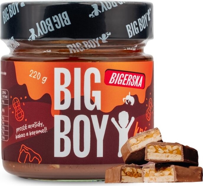 BIG BOY Bigerska 220 g Sladký arašidový krém s kakaom a slaným karamelom