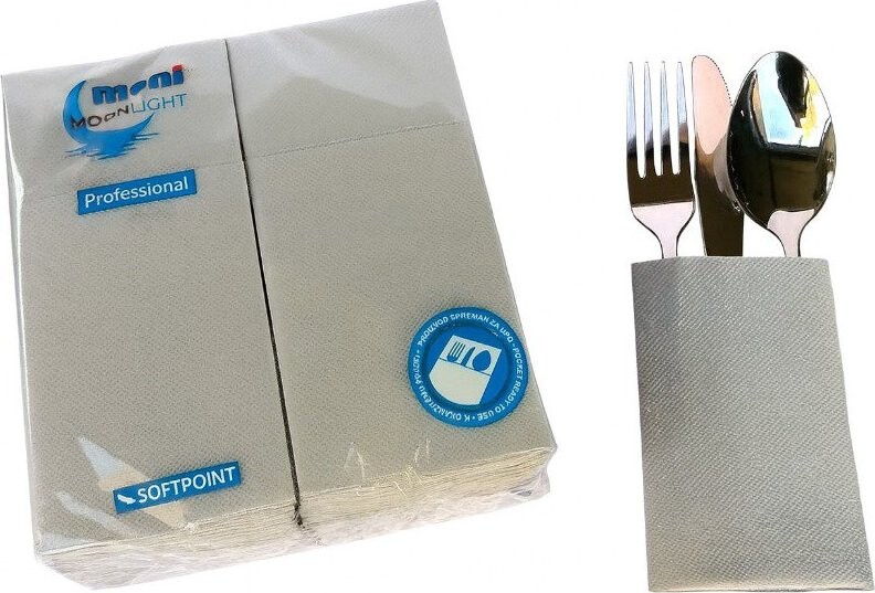 MONI Obrúsky na príbory Softpoint Gray 50 ks
