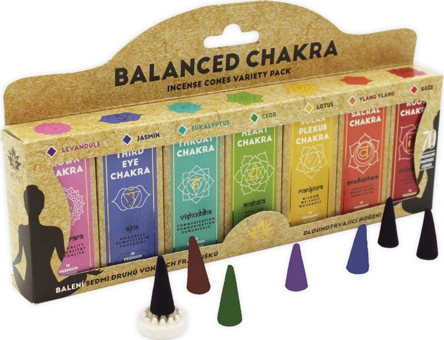 ARÔME Balanced Chakra Sada vonných tyčiniek 7 vôní × 10 ks