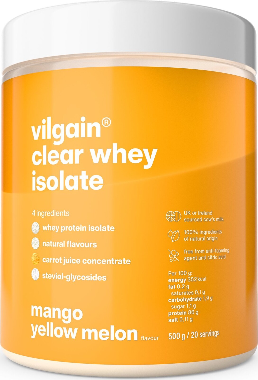 Vilgain Clear Whey Isolate 500 g mango yellow melón