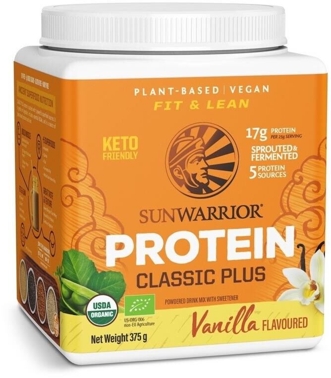 Sunwarrior Protein Classic Plus BIO 375 g, vanilka
