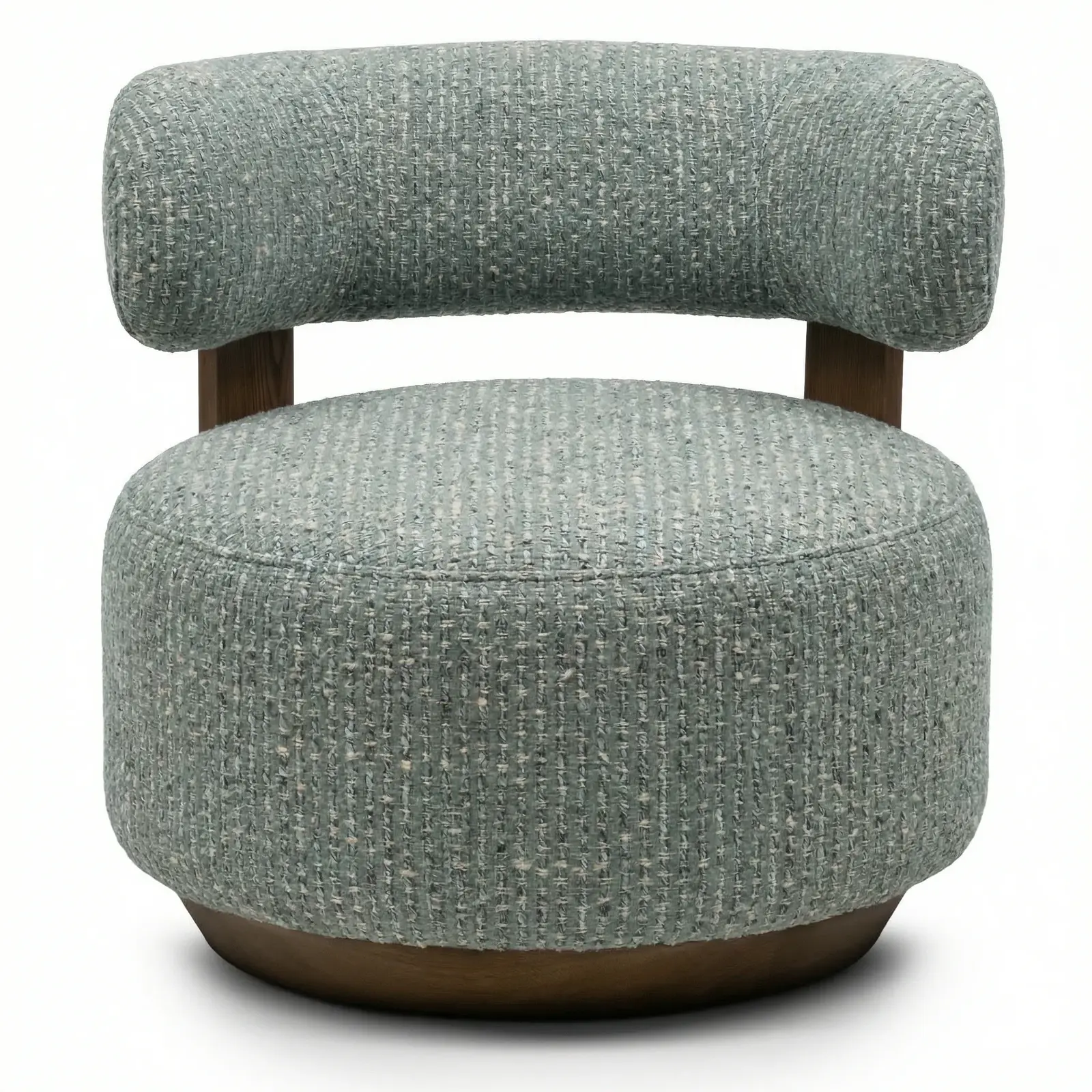 Designové křeslo Dolce modro-béžové/ořech