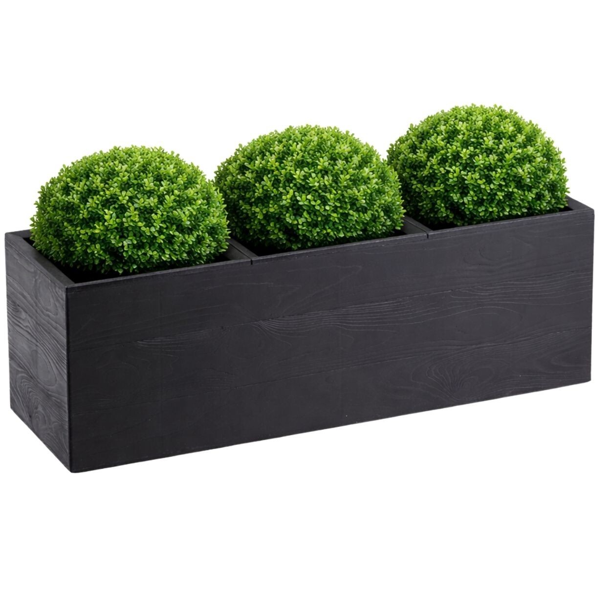 Květináč na kolečkách BETONIQUE 90x30 cm černé dřevo