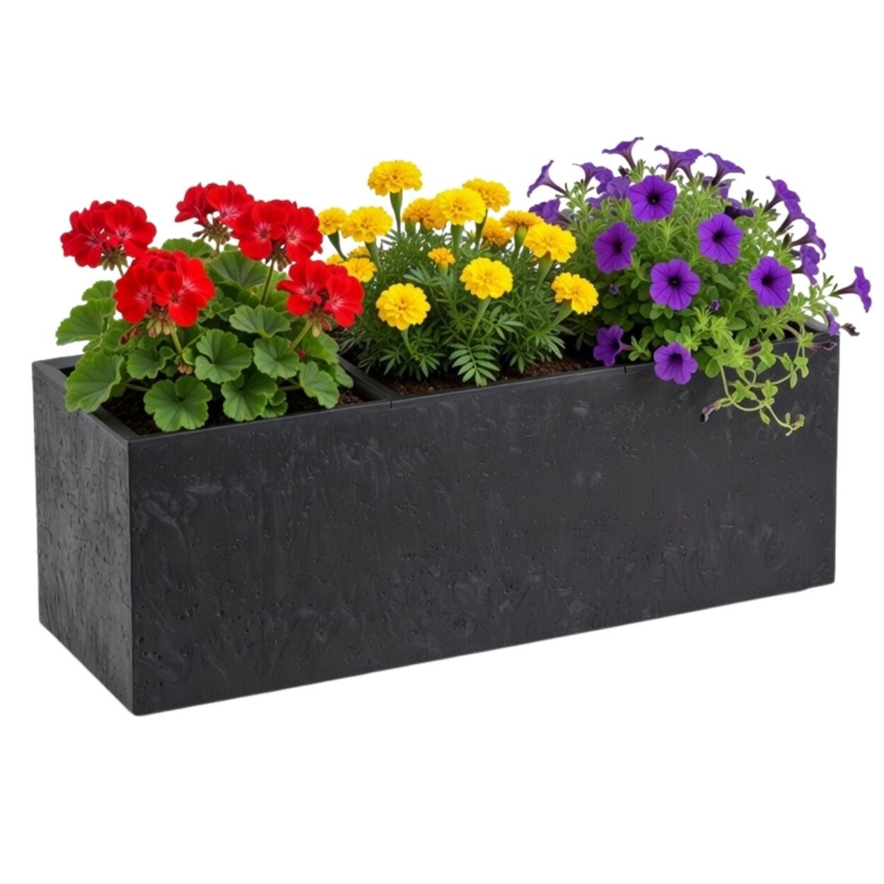 Květináč na kolečkách BETONIQUE 90x30 cm černý beton