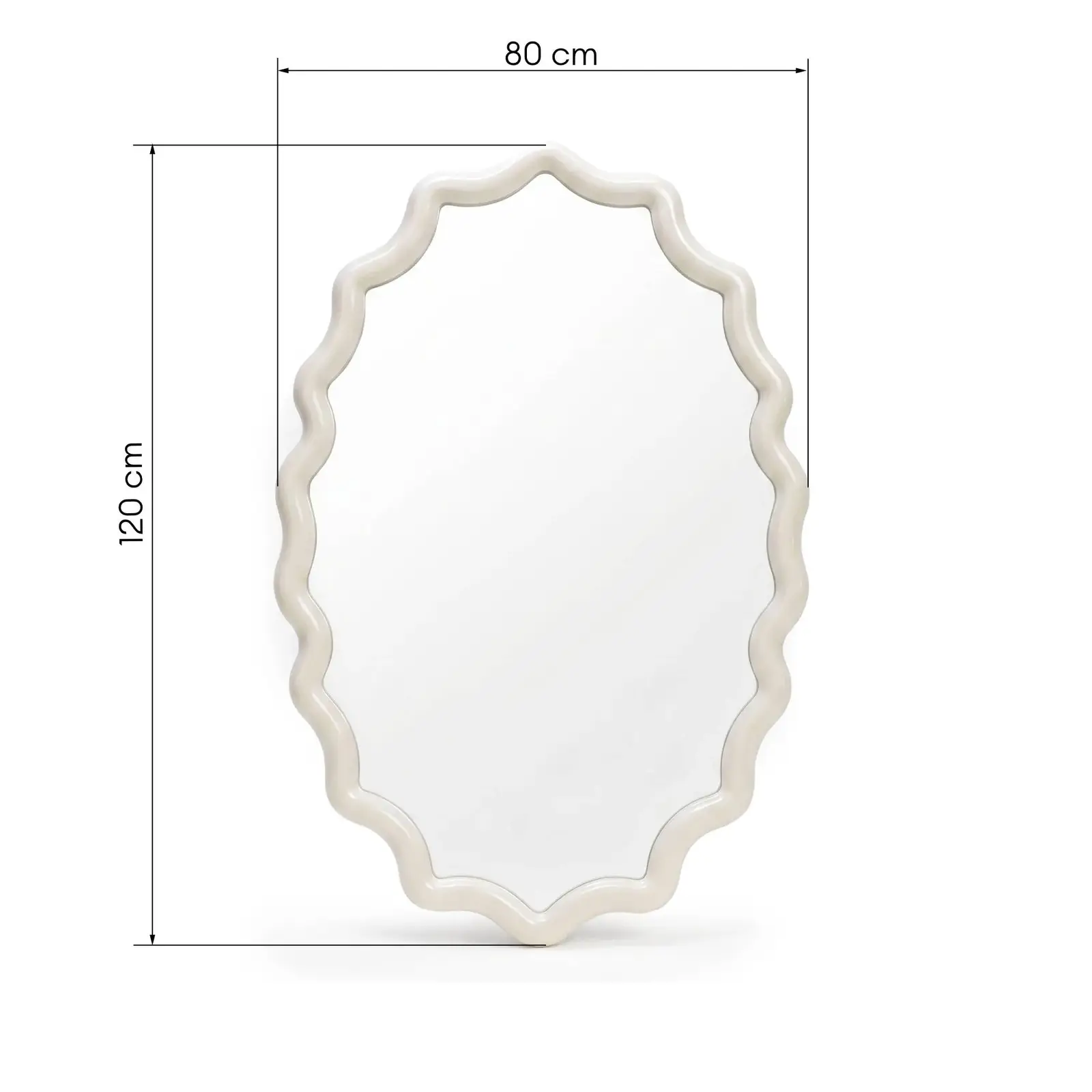 Nástěnné zrcadlo Lumi 120 cm bílé