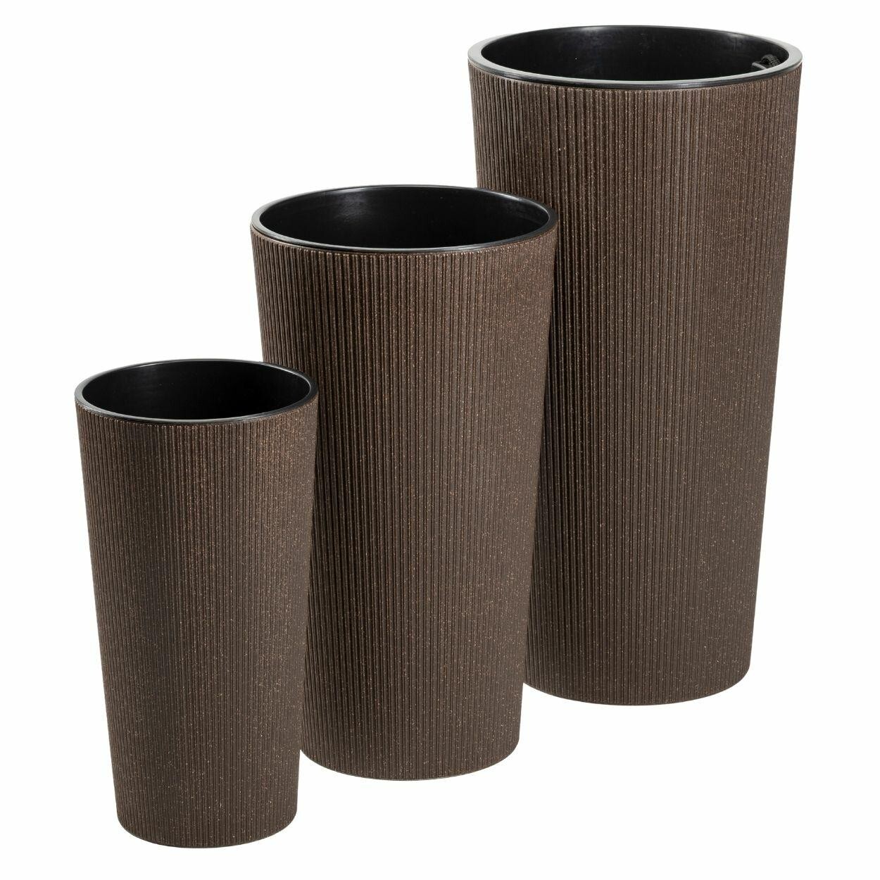 Sada 3 ks květináčů URBANIKA Coffee hnědá