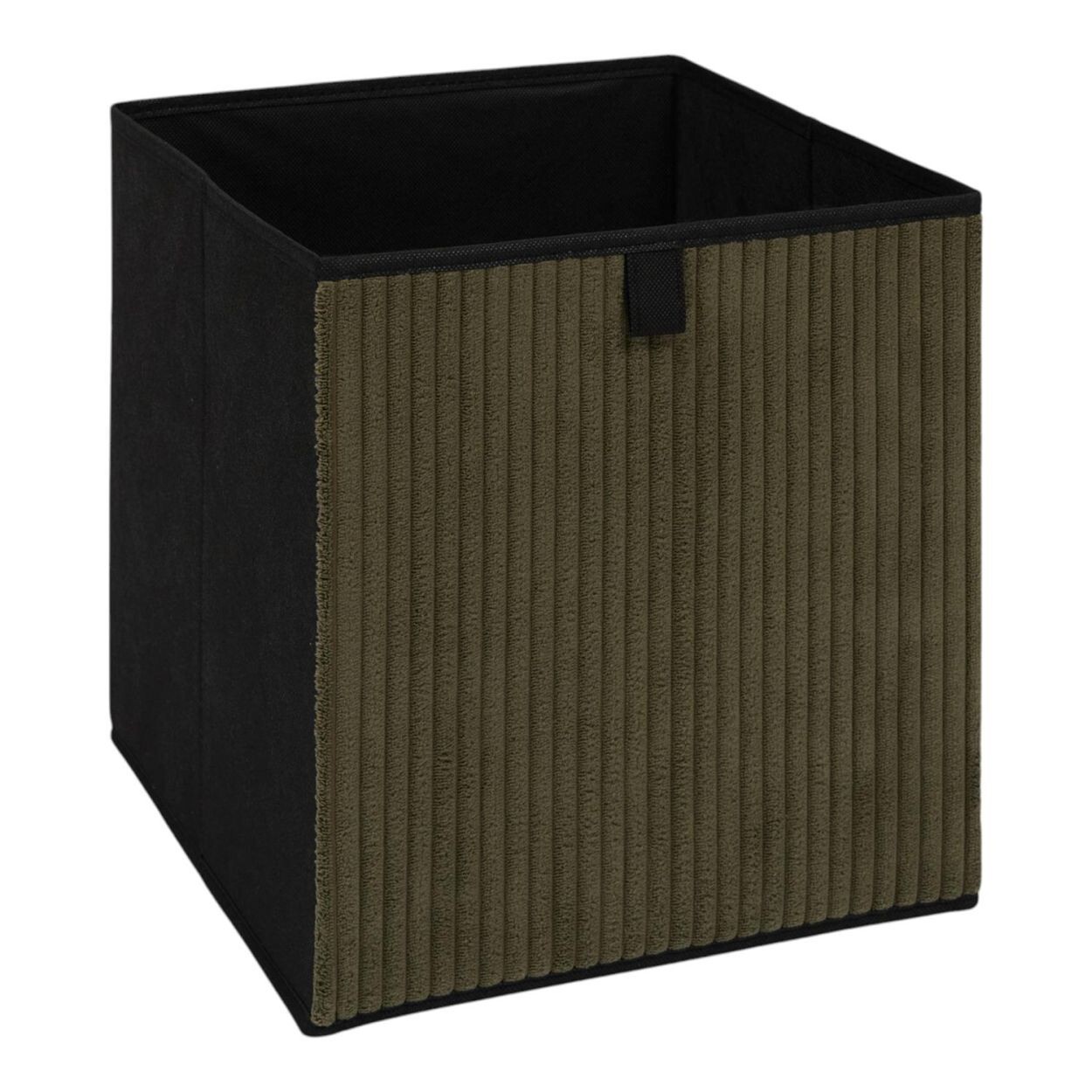 Úložný box CORDUROY 30x30 cm zelený/černý