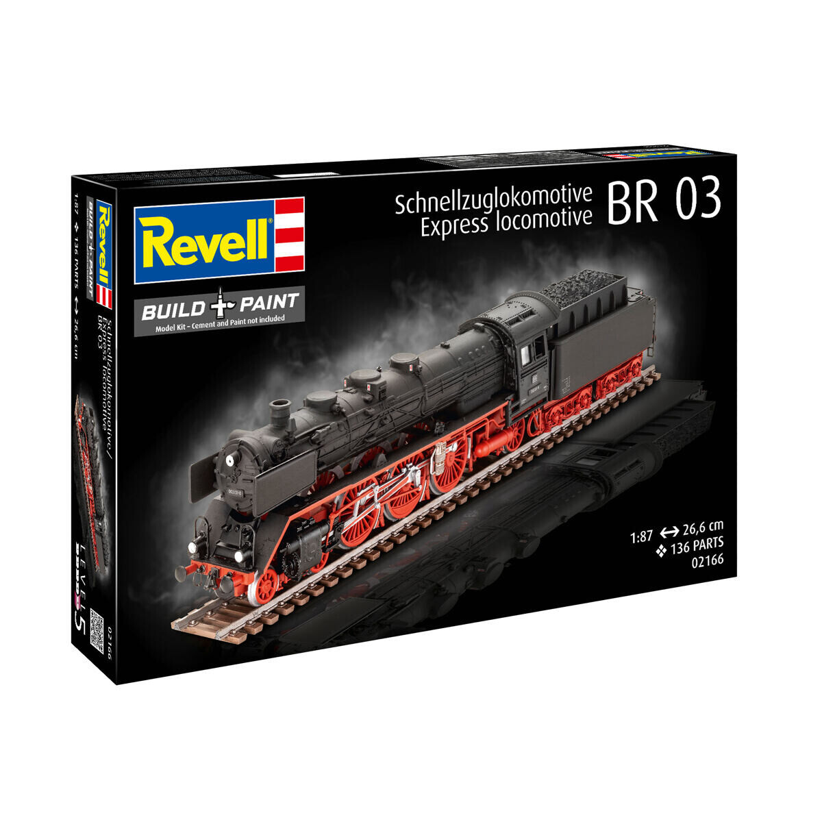 Revell Plastic ModelKit lokomotíva 02166 - Standard express locomotive 03 class with tender (1:87)