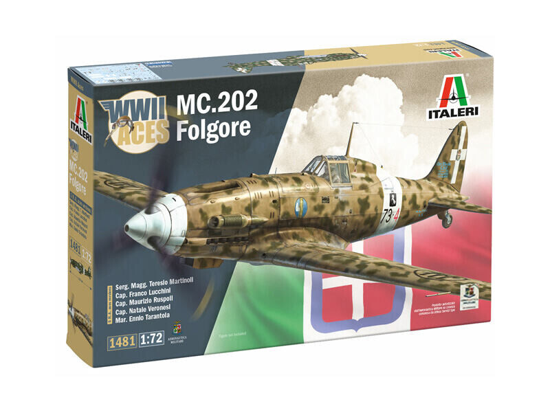 ItaleriModel Kit letadlo 1481 - MC.202 Folgore Aces (1:72)