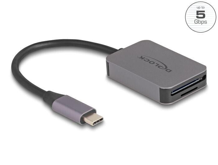 Delock Čítačka kariet s rozhraním USB Type-C™ v hliníkovom kryte na pamäťové karty SD alebo Micro SD