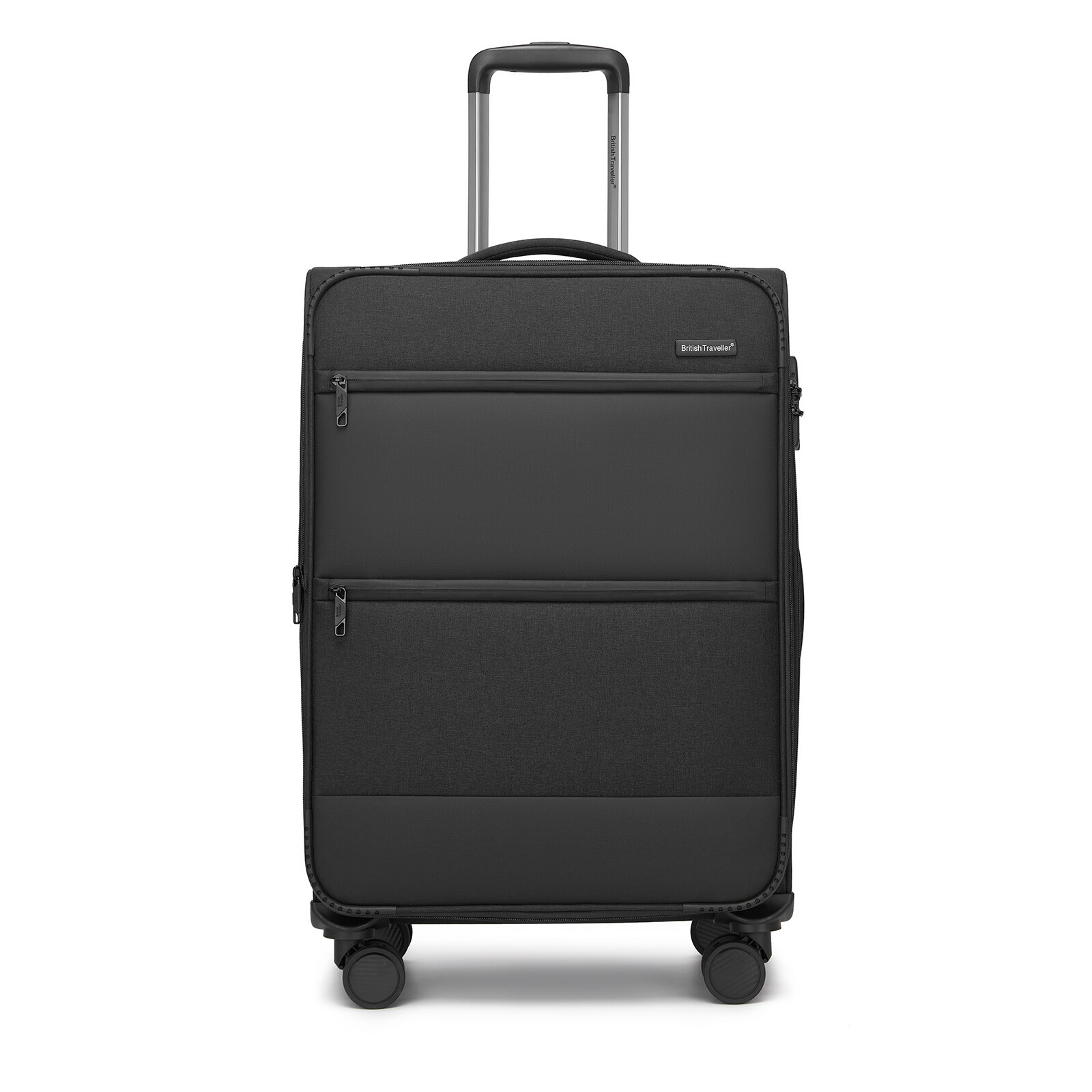 Textilný rozšíriteľný kufor British Traveller 74 L - čierny