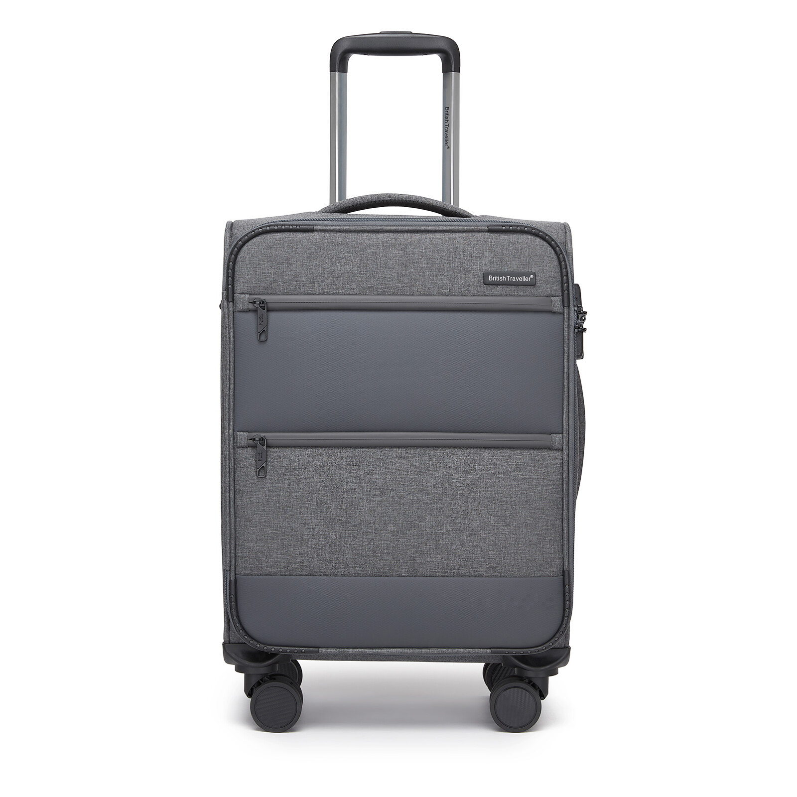 Cestovný textilný kufor British Traveller - sivý - 41 L