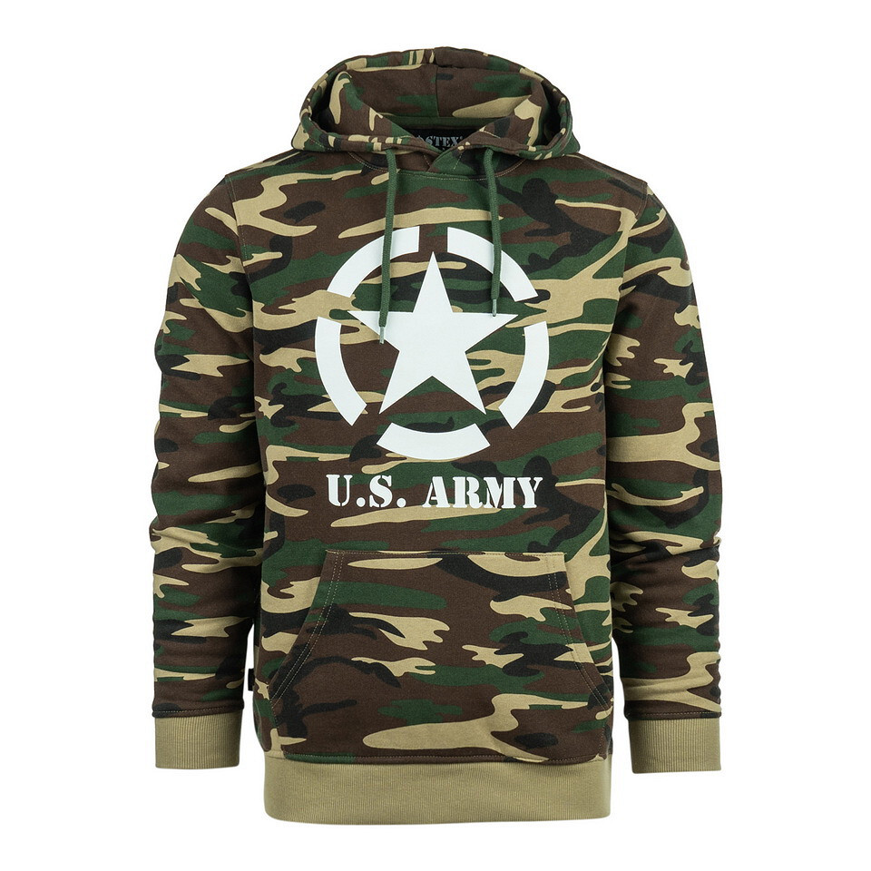 Mikina s kapucňou Fostex Allied Star - woodland, S