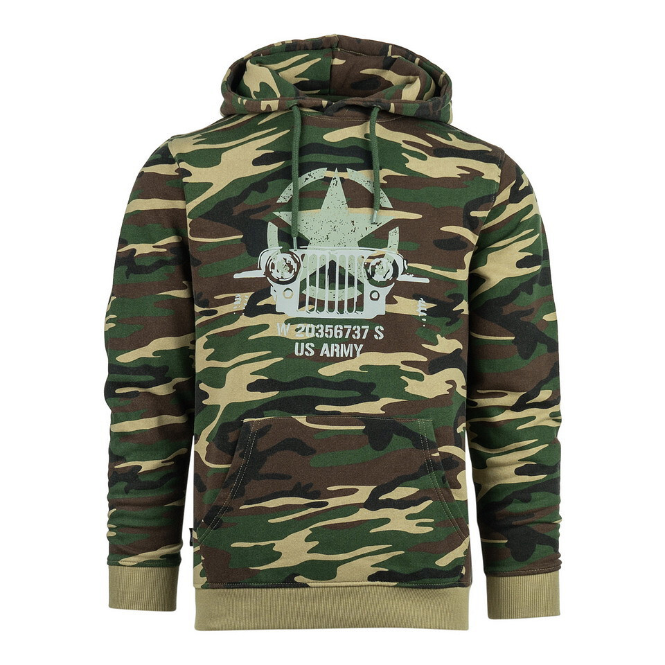 Mikina s kapucňou Fostex Allied Star Willy - woodland, S