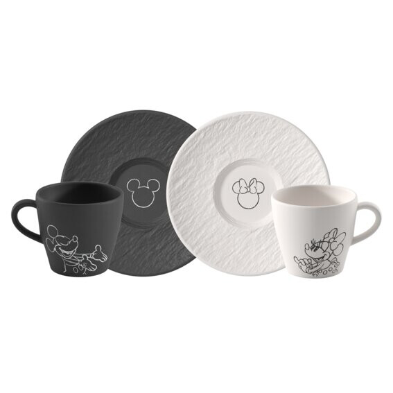 Villeroy & Boch Sada šálok na kávu s tanierikmi Manufacture Rock – Mickey Mouse, 4 ks 10-4719-8519