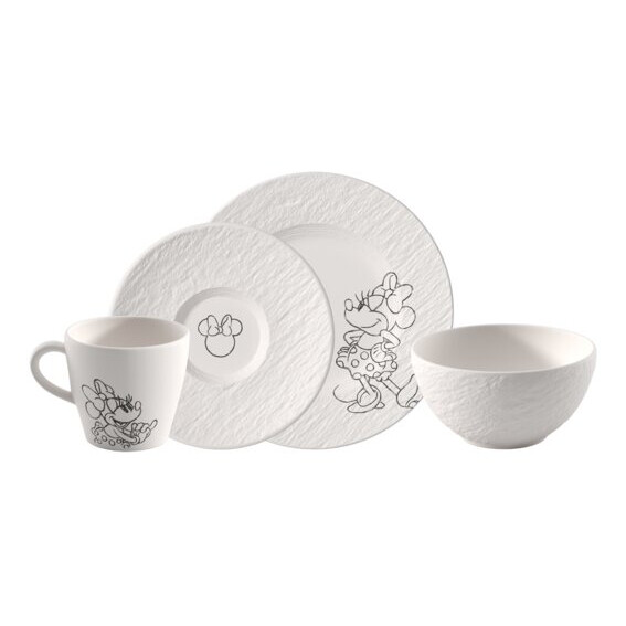 Villeroy & Boch Raňajková sada porcelánu Manufacture Rock Blanc - Mickey Mouse, 4 ks 10-4720-8704