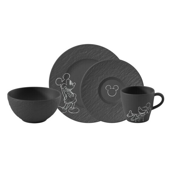 Villeroy & Boch Raňajková sada porcelánu Manufacture Rock – Mickey Mouse, 4 ks 10-4719-8704