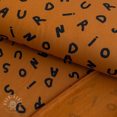 Teplákovina počesaná SOFT Letters hazel