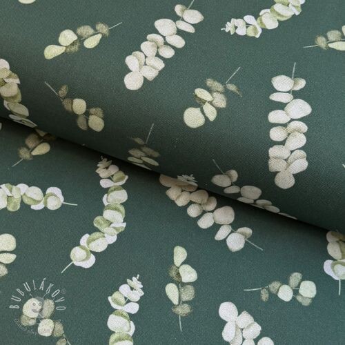 Dekoračná látka Eucalyptus dark green digital pront