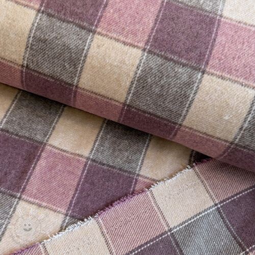 Látka na kostým YARN DYED BRUSHED Check blush