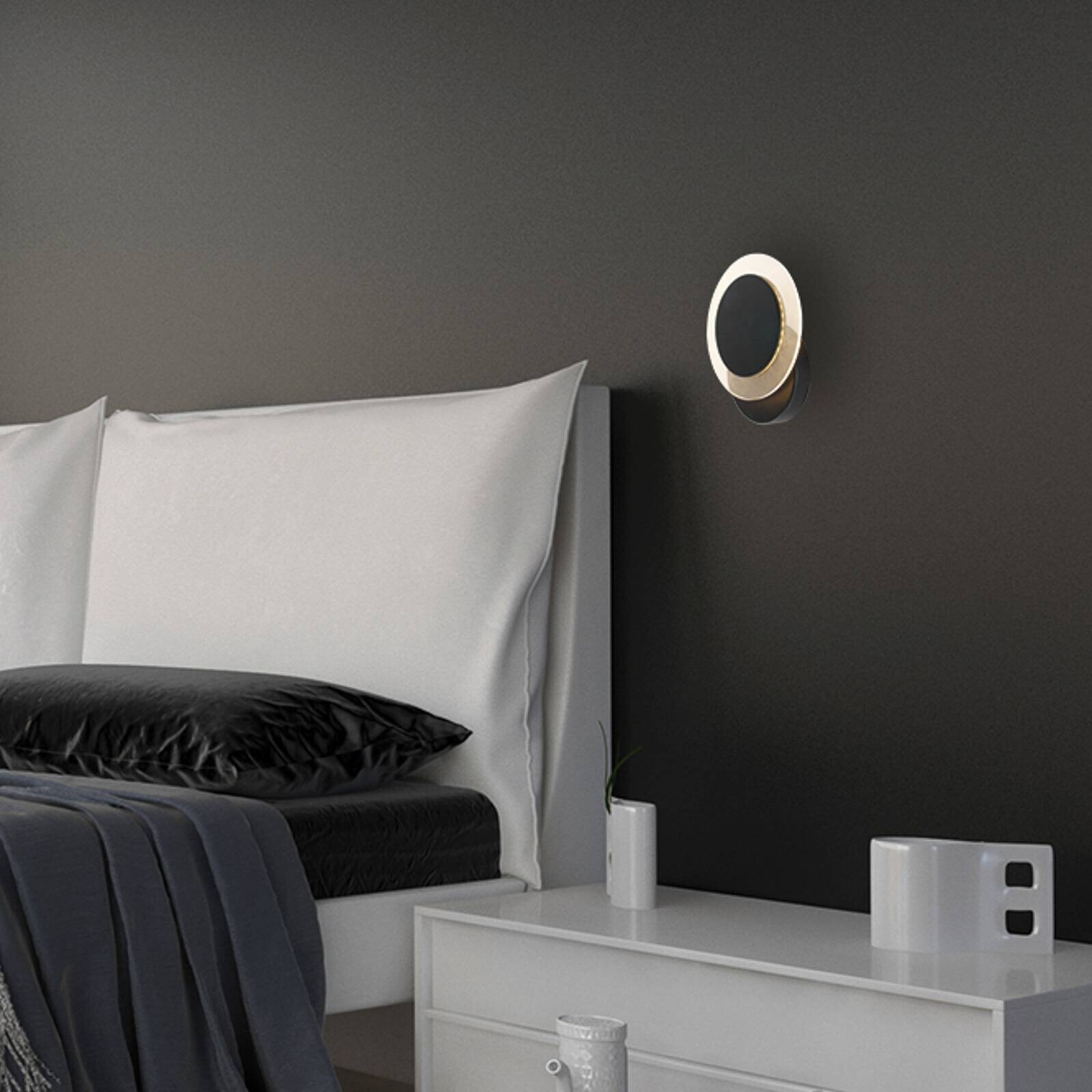 LED nástenné svetlo Lido, čierna, kov, 2 700 K
