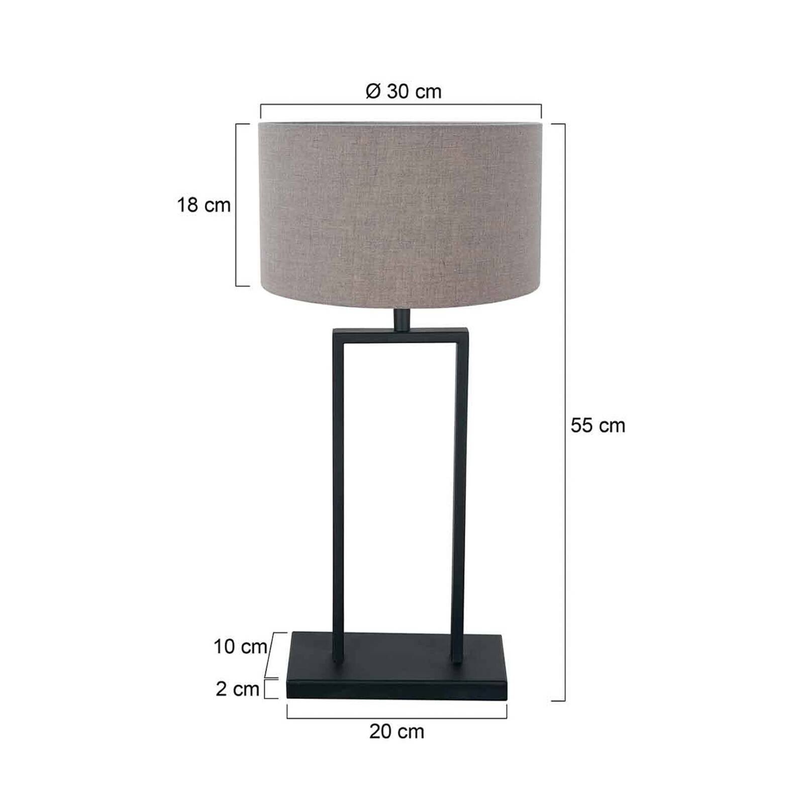 Stolová lampa Stang 3860ZW, čierna/biely ľan, výška 55 cm