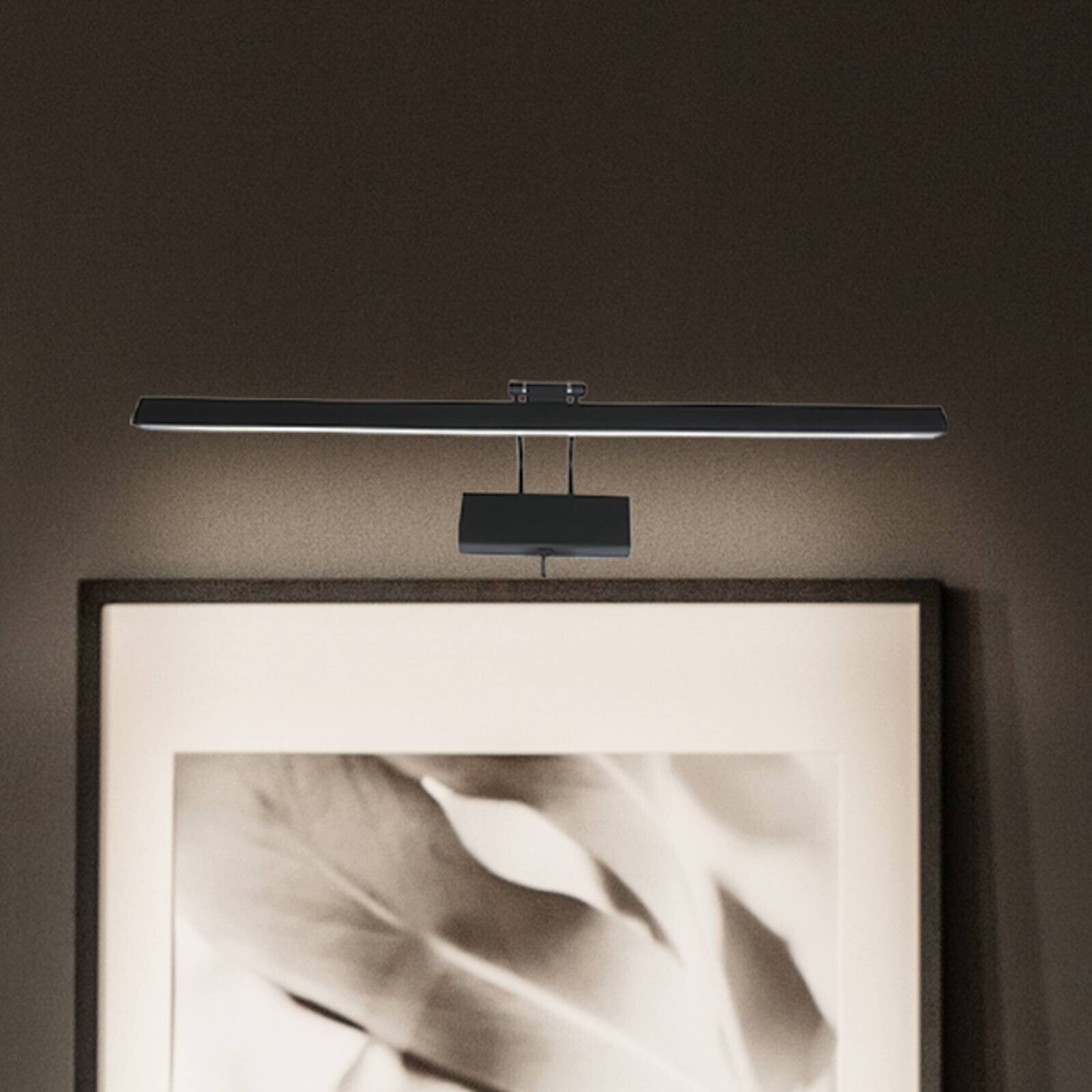 LED nástenné svetlo Litho, čierna, kov, CCT, šírka 60 cm