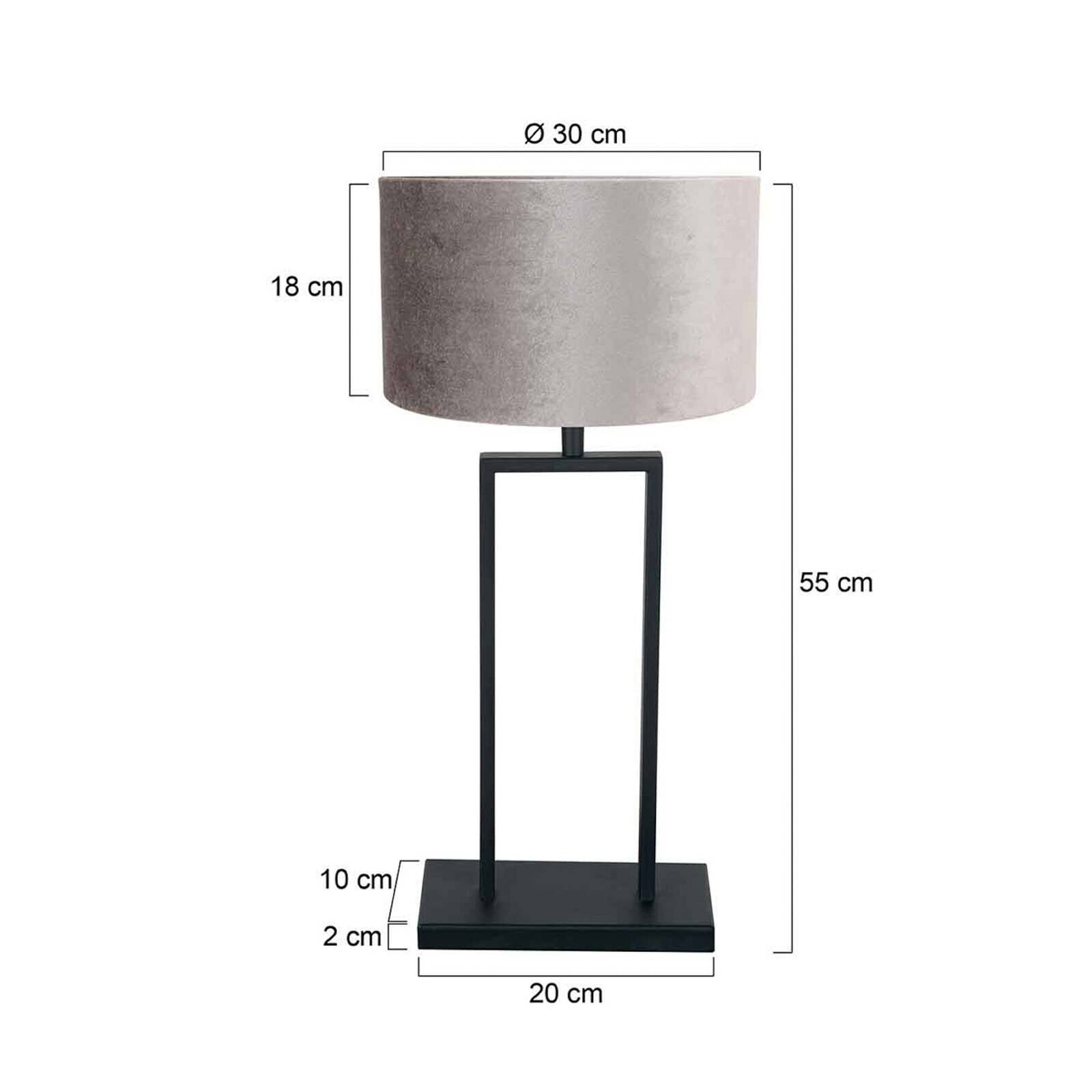 Stolová lampa Stang 3858ZW, čierna/strieborný velúr, výška 55 cm