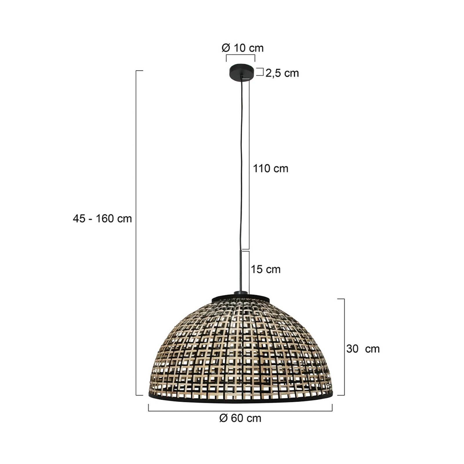 Závesné svietidlo Sparkled Light 4477ZW, bambusové pletivo, Ø 60 cm