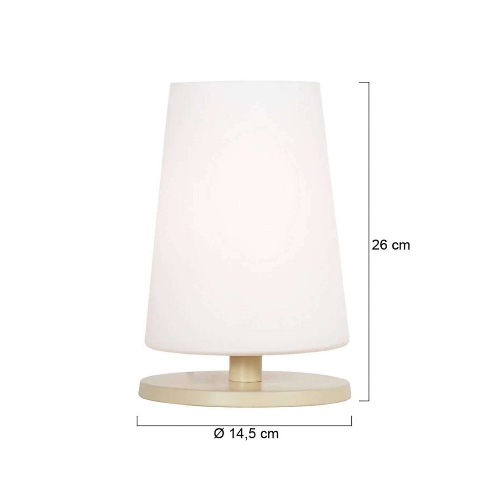 Stolová lampa Ancilla, krémová, výška 26 cm, kov, sklo, E27
