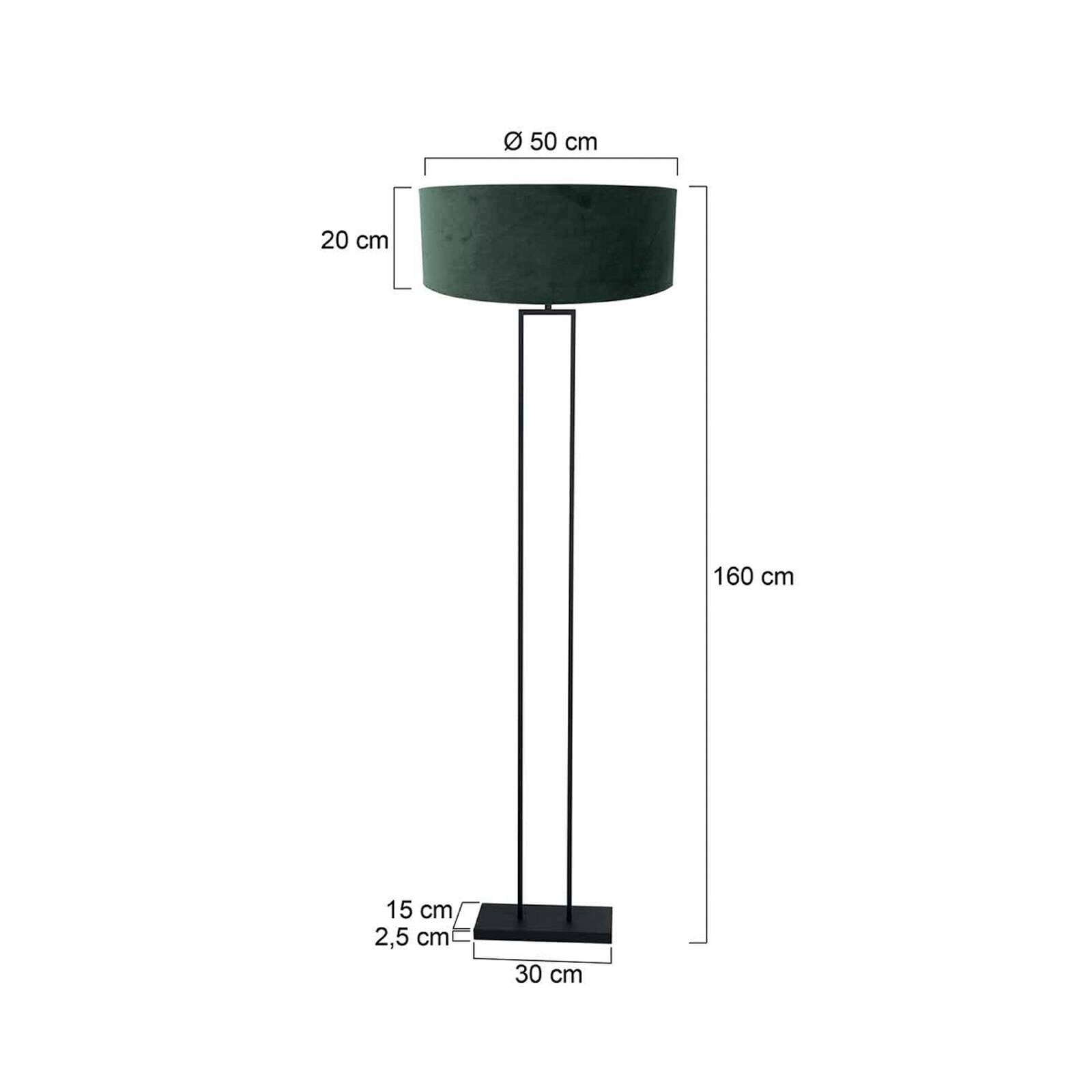 Stojacia lampa Stang, čierna/zelený velúr, výška 160 cm, E27