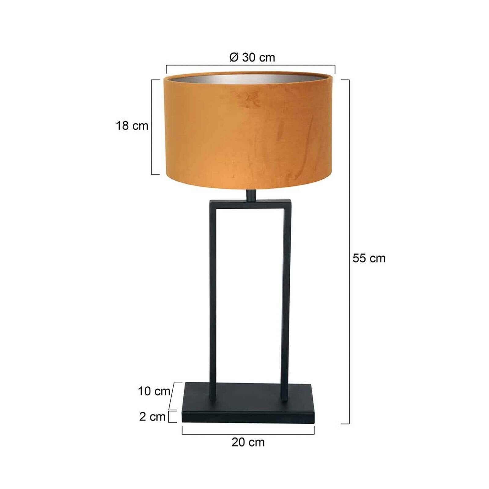 Stolová lampa Stang 3858ZW, čierna/zlatý velúr, výška 55 cm
