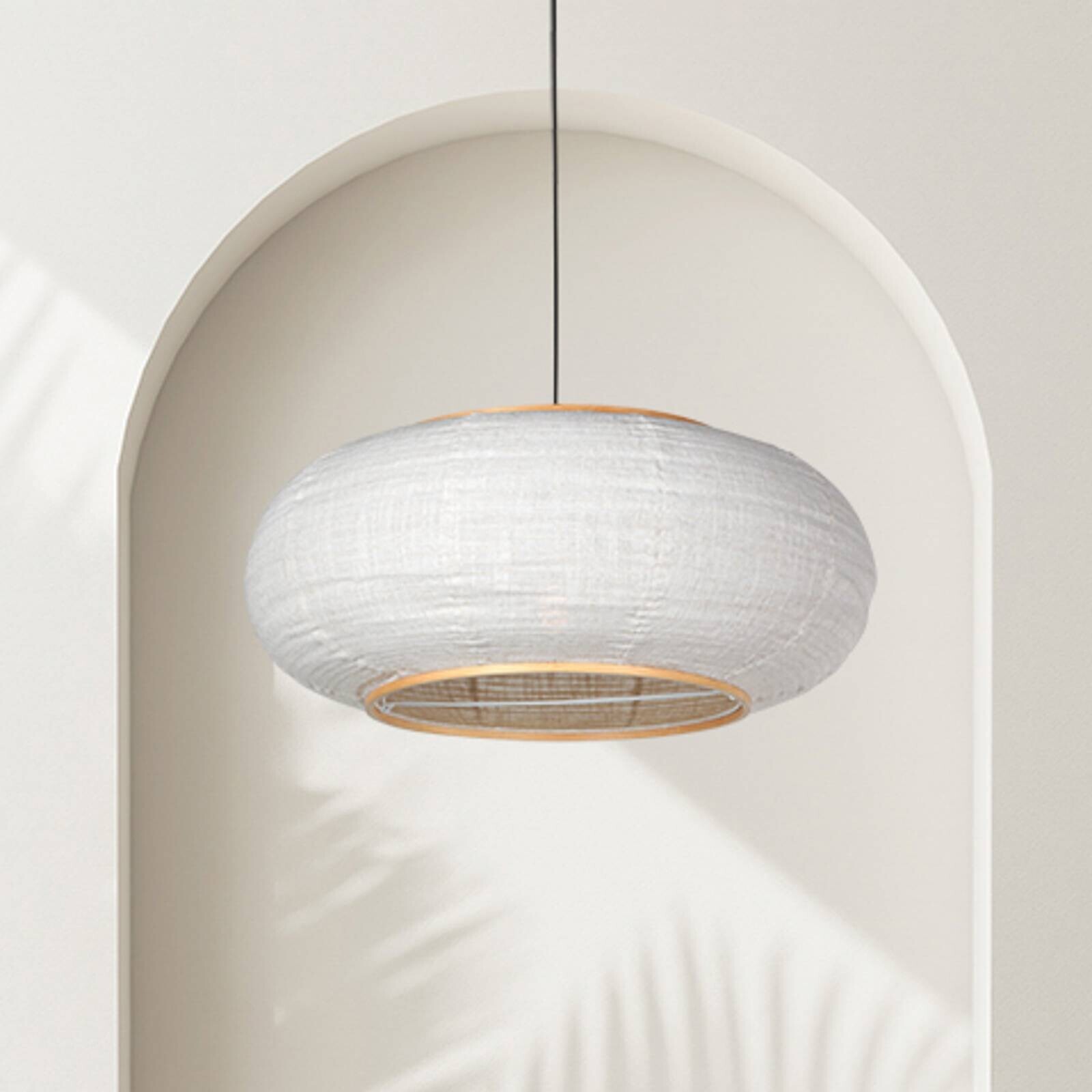 Závesné svietidlo Sparkled Light, čierna/sivá ľanová, Ø 60 cm