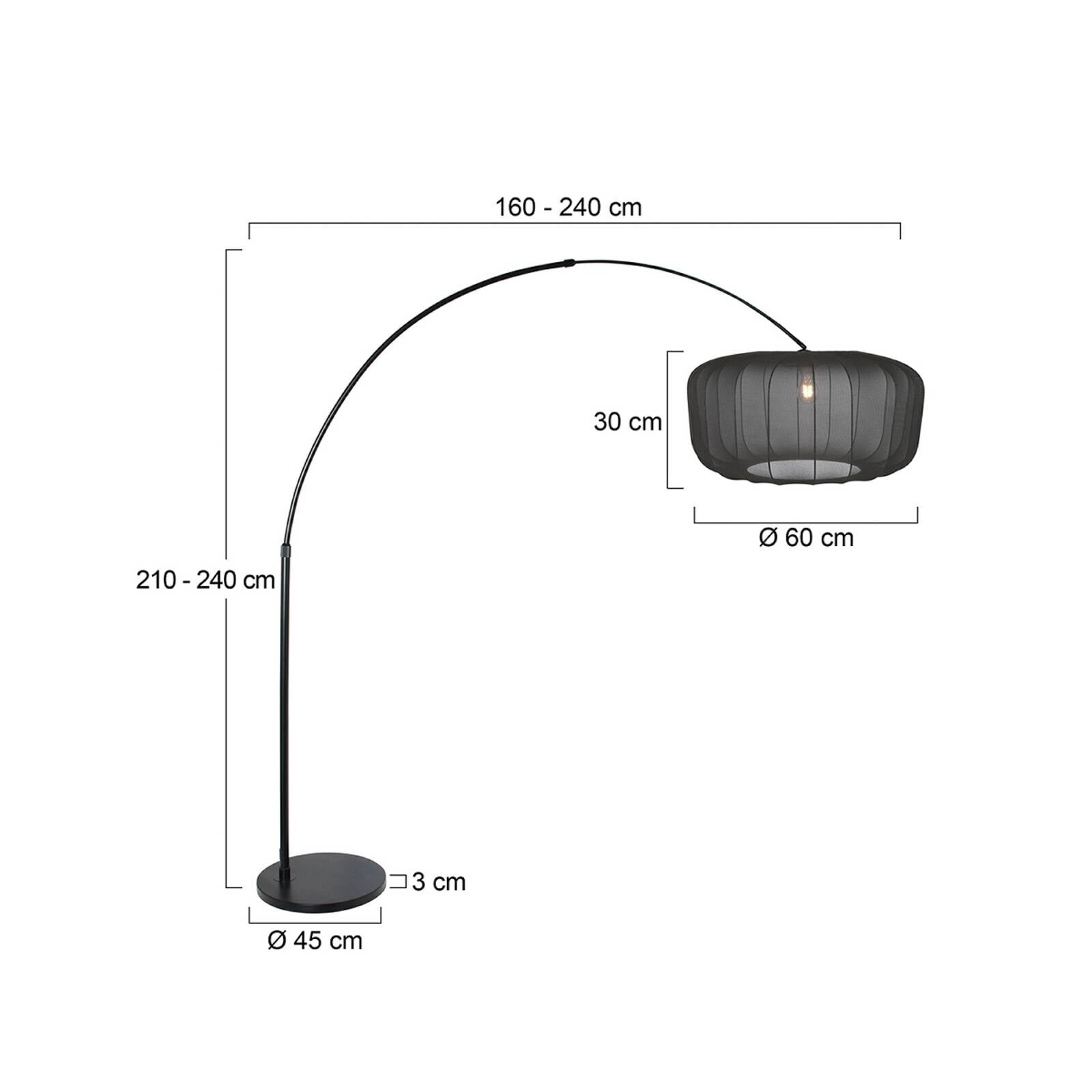 Stojacia lampa Sparkled Light, čierna/čierny nylon, 240 cm