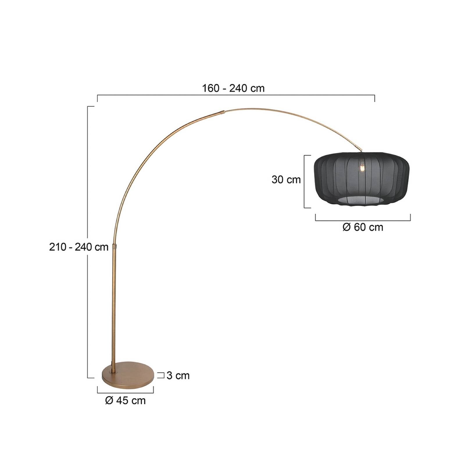 Stojacia lampa Sparkled Light, bronzová/čierny nylon, 240 cm