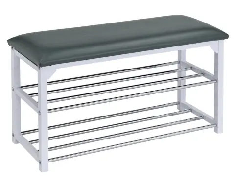 28 Lavica s priehradkami na topánky Clea, biela/šedá%