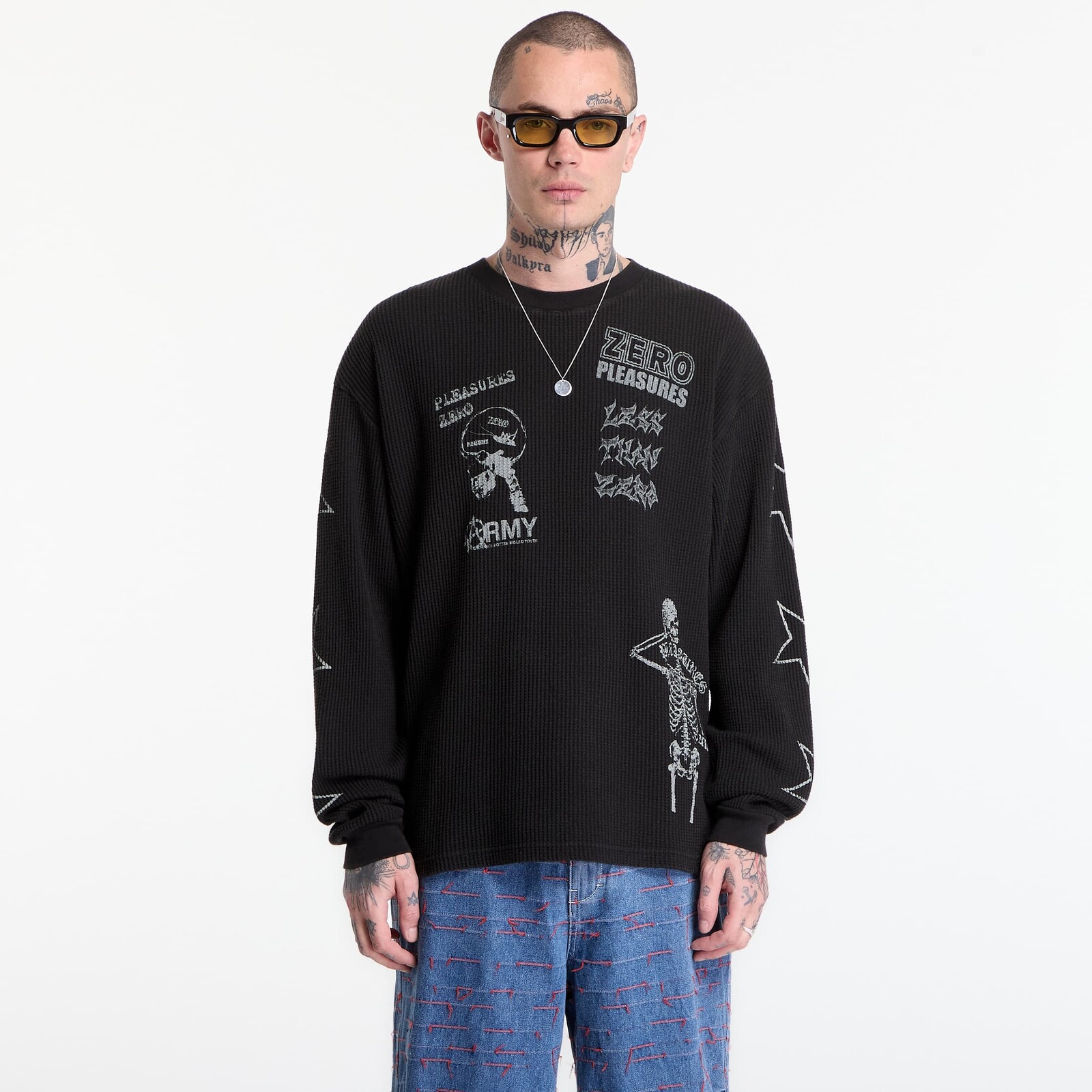 Tričko PLEASURES Misled Thermal Long Sleeve Black S