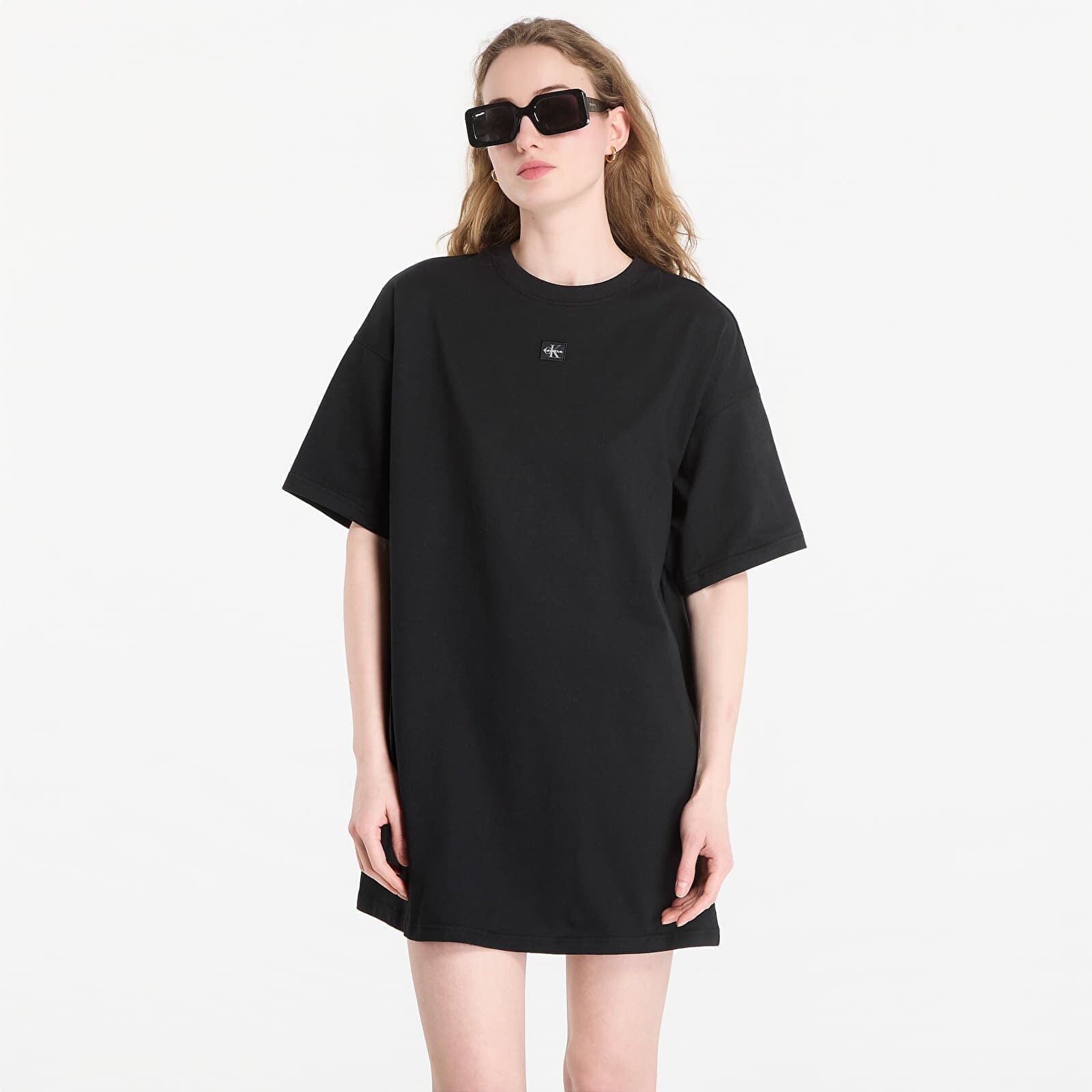 Oblečenie Calvin Klein Jeans Ss Woven Label Oversized Tee Dress Black XS