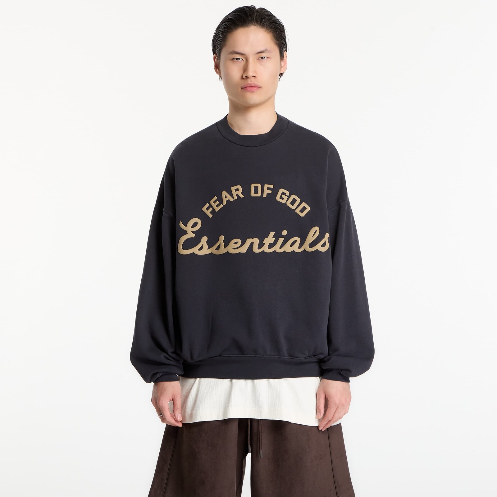 Mikina Fear of God Essentials Training 90'S Crewneck Sweatshirt Faded Black XXL