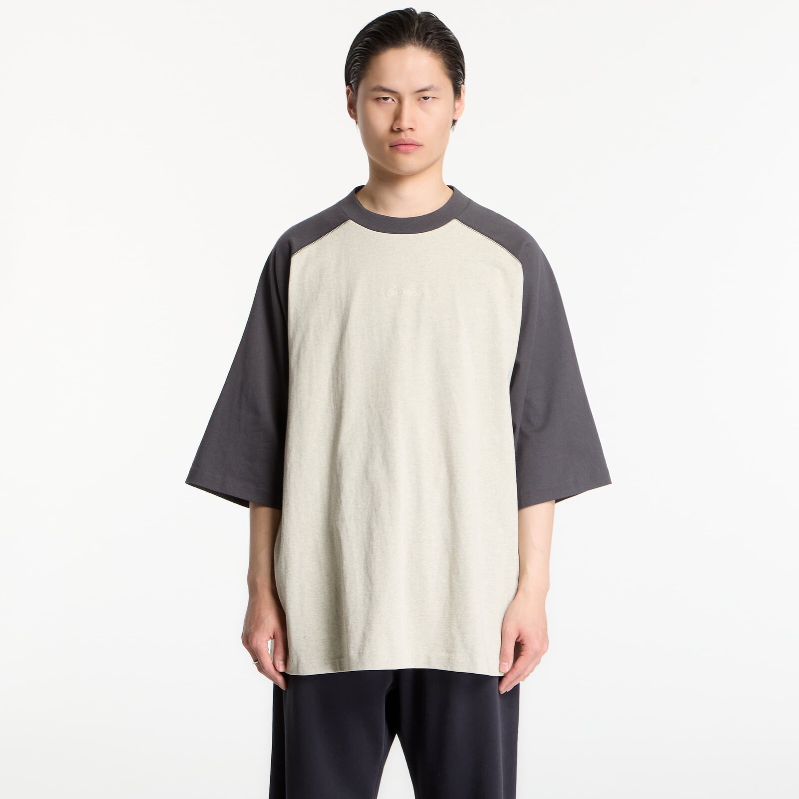 Tričko Fear of God Essentials Signature Baseball Tee Heather Stone/ Iron Grey XL