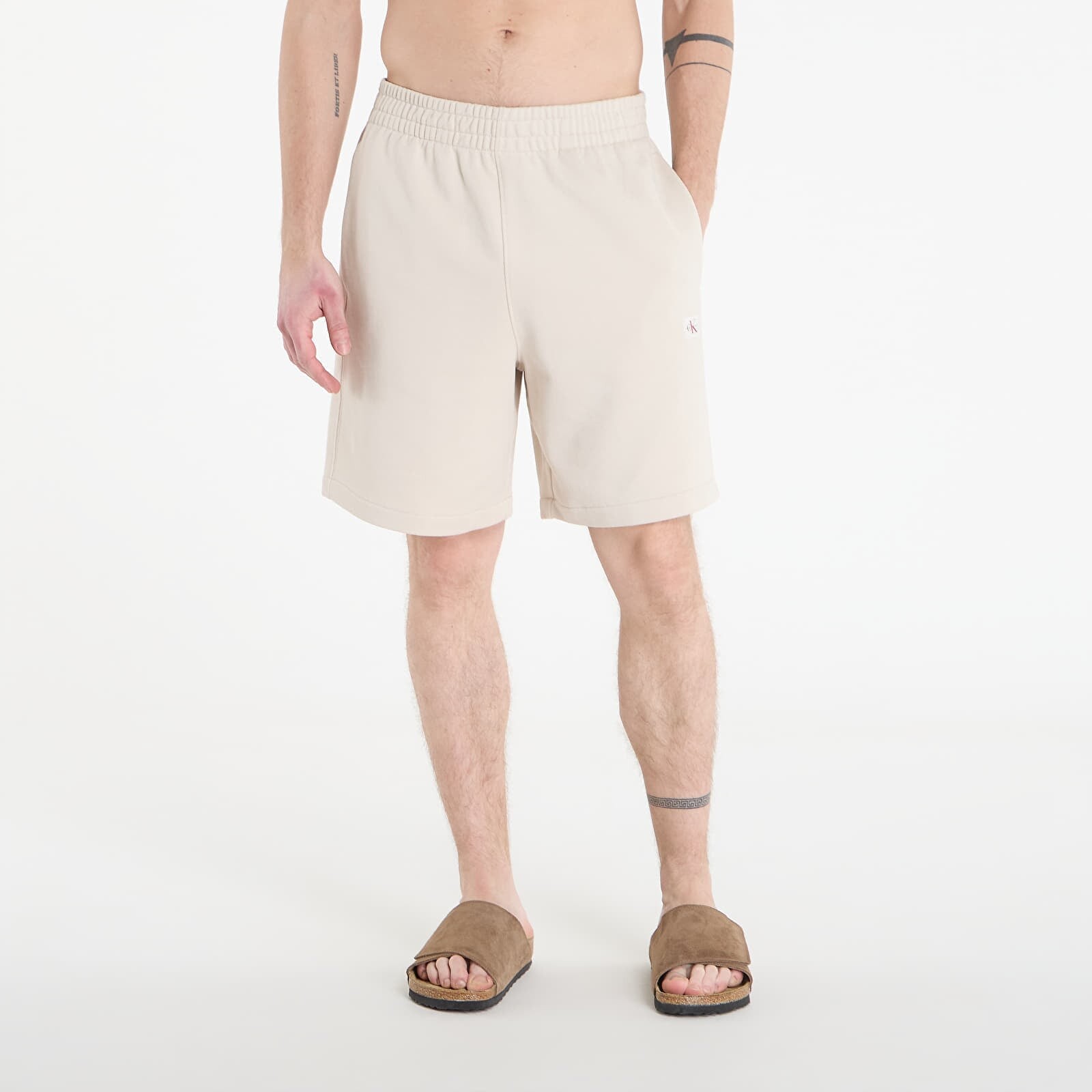 Šortky Calvin Klein Jeans Eu 350Terry Badge Short Oatmeal Melange L