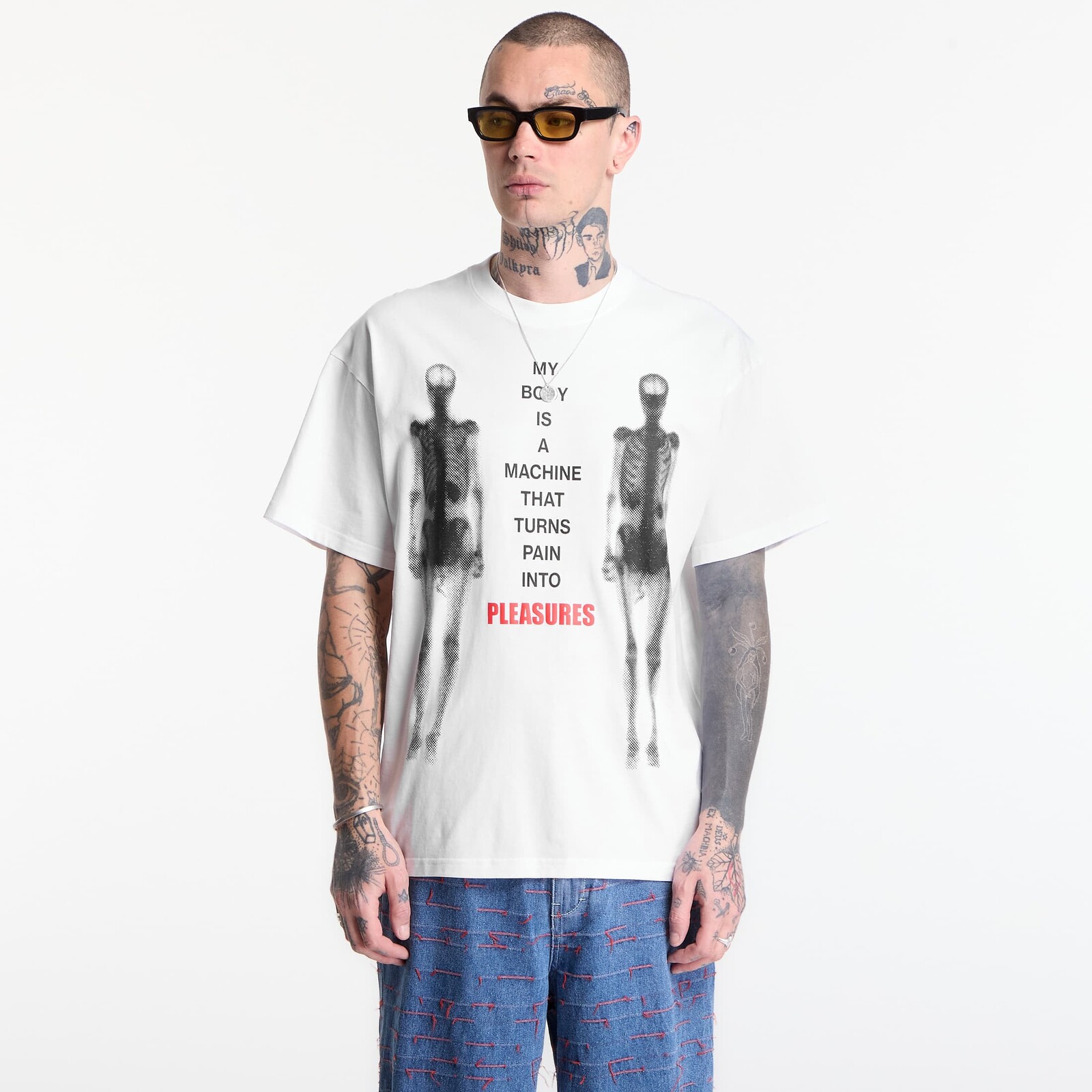 Tričko PLEASURES Machine T-Shirt White S